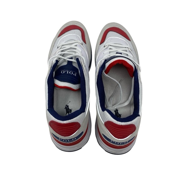 Polo Ralph Lauren Trackster 200 Sneakers Men’s Size 14 White, Blue & Red NWOB - Picture 7 of 12